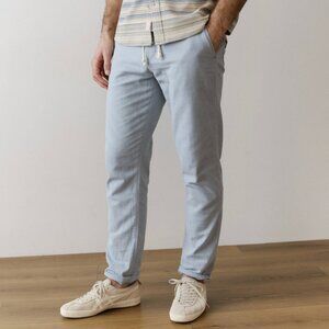 Marine Layer Saturday Slim Straight Stretch Beach Pant, size M, light blue